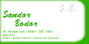 sandor bodor business card